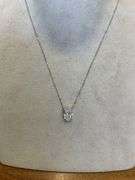 14K White Gold Oval Diamond Solitaire Pendant Necklacet