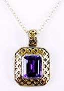 Sterling & 14K Gold Amethyst Necklace