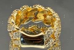 2.00CTW NATURAL DIAMOND CUBAN LINK STATEMENT RING