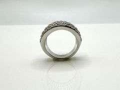 Sparkling 14 Kt White Plate 17.5 Cttw CZ Ring