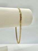Beautiful Yellow Gold Plated Textured Figaro Link Ankle Bracelet