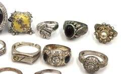 Big Group lot of rings in 925 sterling silver