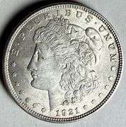 Frosty White Unc 1921 Morgan Dollar