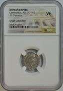 Scarce Commodus Roman Silver Denarius, 177-192 AD. NGC VF