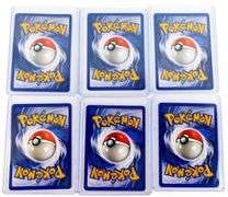 6 Pokémon 1st Edition Trade Cards