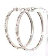 18kt White gold 1ctw diamond in out hoop earrings