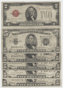 6 Assorted 1928 & 1934 Series $2 and $5 Small Size Notes in circ