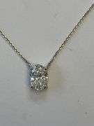 I.G.I CERTIFIED 14K White Gold Solitaire Oval Diamond NECKLACE