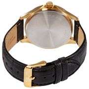Citizen Quartz Silver Dial Black Leather Men’s Watch