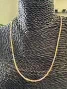 Gold Plated Sterling Silver Popcorn Roc Chain 2.6mm 925 Tri-Color Criss Cross Necklace 18"