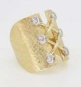 Unique Diamond Ring Crafted in Yellow Gold