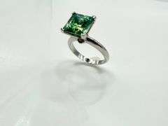Stunning 5 Ct Russian Color Change Lab Created Alexandrite Asscher Cut Ring