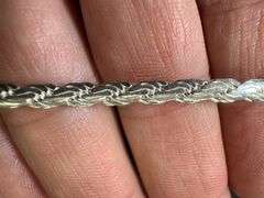 Sterling Silver Diamond-Cut Flat Rope Chain 3.8mm Solid 925 Italy New Necklace 18"