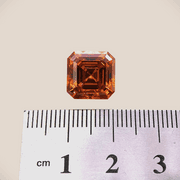 Huge 7 Ct VVS1 Vivid Amber Gold Asscher Cut Fire Moissanite Solitaire
