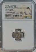 Nice NGC VF Caracalla (issue as Caesar) Roman Silver Denarius, 198-217 AD.