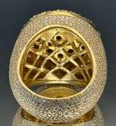 Men's Massive 16.59 CTTW 14k Yellow Gold & Moissanite Ring | 44.5g | Size 13
