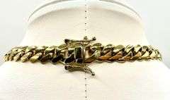 Huge 209 Grams 14 Kt Yellow Gold Plate Cuban Curb Link Chain Necklace