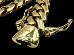 Huge 204.2 Grams 14 Kt Yellow Gold Plate Cuban Curb Link Chain Necklace