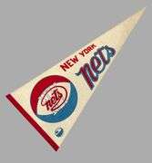One Very Rare Vintage New York Nets Pennant , 26"