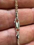 Rose Gold Plated Sterling Silver Popcorn Roc Chain 2.2mm 925 2-Tone Criss Cross Necklace 22"