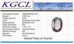 Huge Certified 2180 Ct Museum Size Natural Red Ruby Kyanite Solitaire