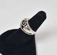 Sterling Silver Black Onyx Gemstone Dome Ring