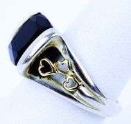 Vintage Sterling & 14K Gold Black Onyx Ring, 7.5