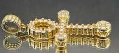 14K YELLOW GOLD 3.50CTW NATURAL DIAMOND ANKH CROSS PENDANT