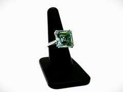 Extraodinary Large 16.35 Ct Russian Color Change Lab Simulated Alexandrite Asscher Cut Ring