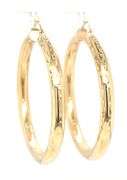 14kt Yellow gold diamond cut hoop earrings