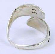 Vintage Sterling Floral Bypass Ring, Size 8