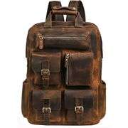 Genuine Crazy Horse Leather Travel Backpack
