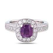 PLATINUM UNHEATED PURPLE PINK KASHMIR SAPPHIRE AND DIAMOND RING 2.54 C.T.W., GIA CERTIFIED