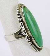 Vintage Sterling Turquoise Navajo Ring, Size 5