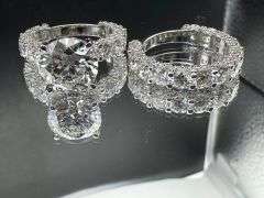 14K WHITE GOLD LAB DIAMOND BRIDAL SET IGI CERTIFIED