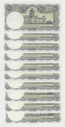 10 Superb Gem CU Thailand 1 Baht Notes in sequence (P-74)
