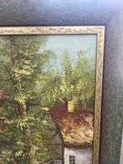 Investment! Antique European 20th Century Dutch Oil Painting Town near the River with Houses