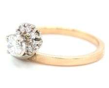 14kt Yellow gold 0.35ctw diamond halo fancy ring