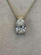 BRAND NEW 14K Yellow Gold Pear Cut Diamond Solitaire Pendant Necklace