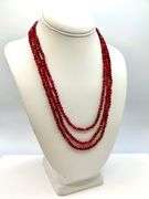 Beautiful 205 Cttw Natural Mined From The Earth Ruby  Necklace