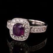 PLATINUM UNHEATED PURPLE PINK KASHMIR SAPPHIRE AND DIAMOND RING 2.54 C.T.W., GIA CERTIFIED