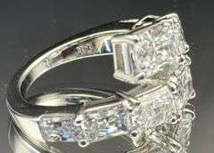 14K WHITE GOLD 6.20CTW RADIANT CUT LAB DIAMOND RING