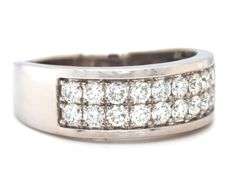 14kt White gold 18 round brilliant cut diamond band