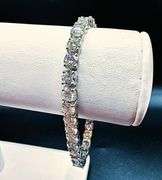 Spectacular 14 Kt White Gold Plated 19 Cttw 38 Count White Fire Moissanite Tennis Bracelet