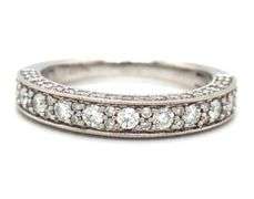 14kt White gold 0.85ctw diamond edge band