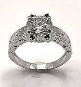 Extraordinary 3 Ct VVs1 Near Flawless Bright White VVS1 Fire Moissanite  Ring