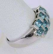 Sterling Blue Topaz Wide Ring, Size 8.5