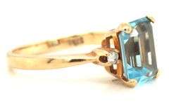 Feminine 10K YG Blue Topaz Ring