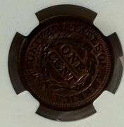 1855 Upright 55 NGC AU Large Cent