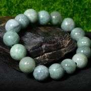 Large beads! 346ct of blue green Burmese Jade! Untreated!